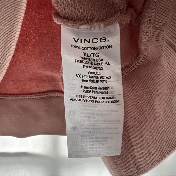 Vince Sweatshirt Mens XL Salmon Crew Neck Long Sleeves Pullover Lightly Used - Picture 6 of 8